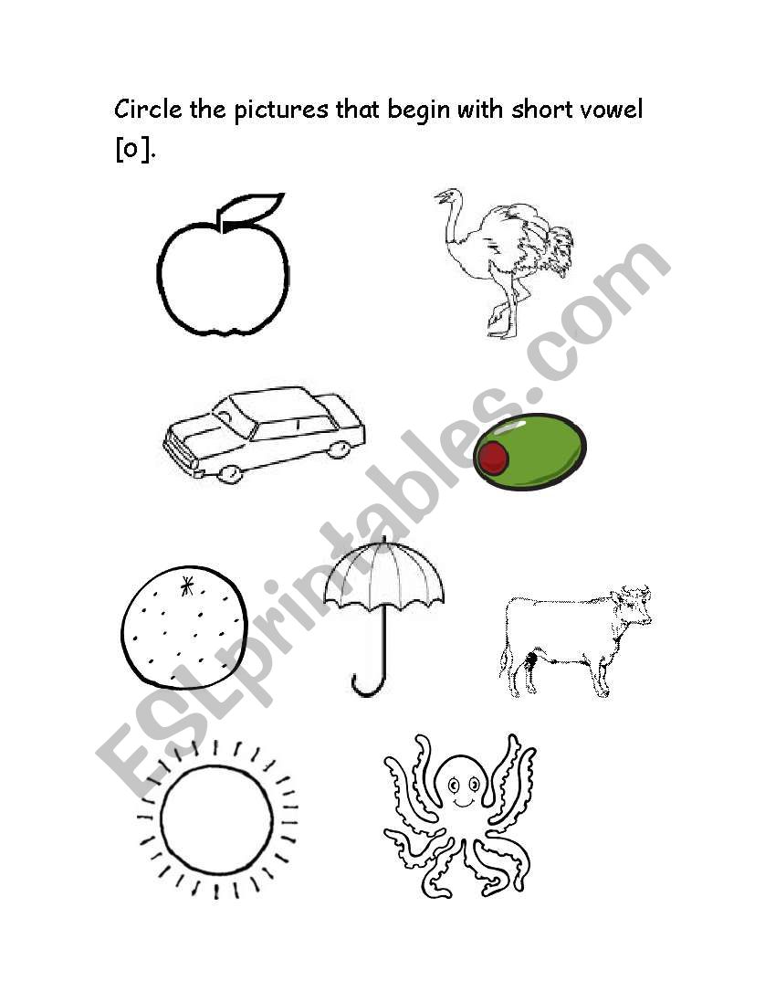 Short vowel sound [o] worksheet